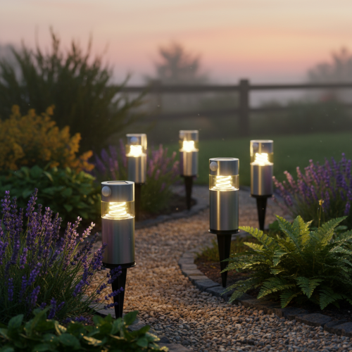 Lampa ogrodowa solarna z kolcem do wbicia w ziemię i oświetleniem LED, 34 cm | Floristik24.pl