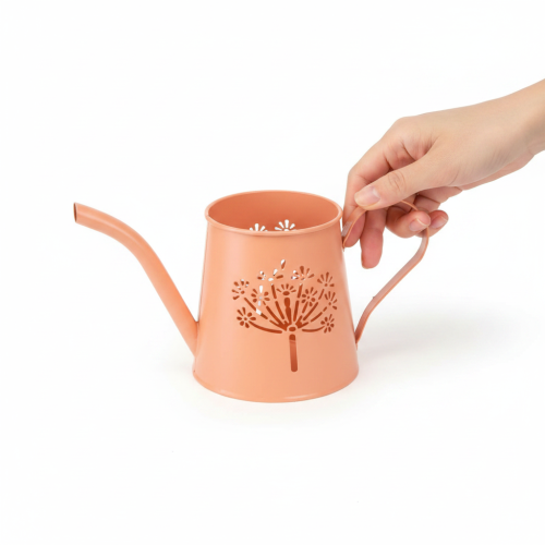 Metalowe dekoracyjne konewki, wzór pomarańczowego mniszka lekarskiego, podgrzewacze, 12 cm, 2 sztuki | Floristik24.pl