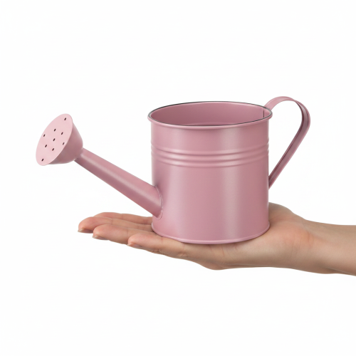 Dekoracyjna konewka, doniczka metalowa w kolorze różowym, Ø13,5cm, wys.12,5cm | Floristik24.pl