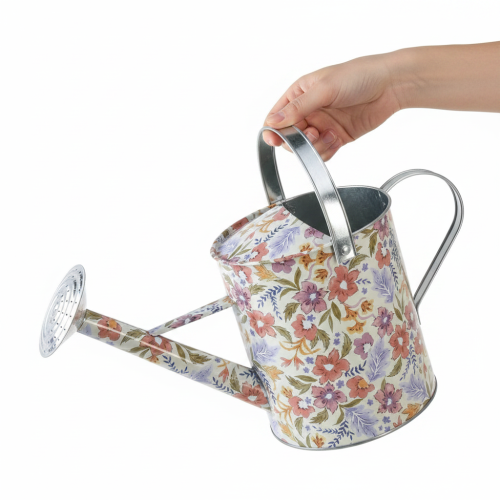 Dekoracyjna metalowa konewka, zabytkowa doniczka na kwiaty, Ø18cm | Floristik24.pl
