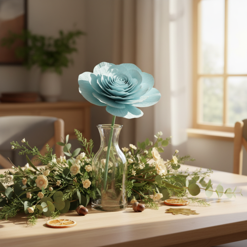 Produkt Papier florystyczny krepowy 50x250cm niebieski do dekoracji