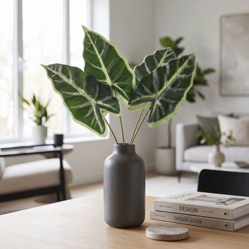 Produkt Alocasia Ucho Słonia Liść Strzały Sztuczne Rośliny Zielony 55cm