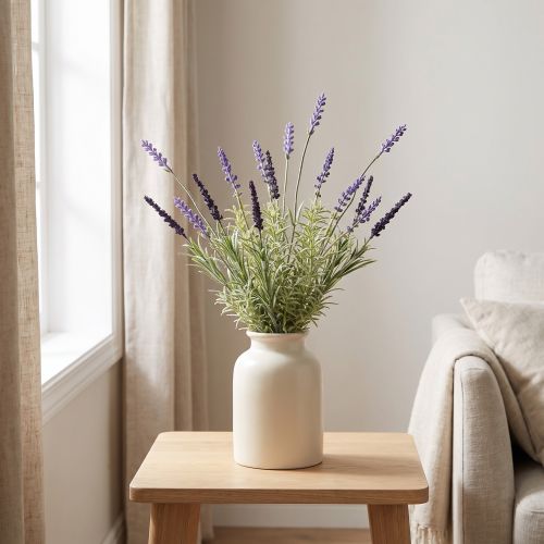 Dekoracja Lawendowa Sztuczny Bukiet Sztucznych Roślin Fioletowy 36cm | Floristik24.pl