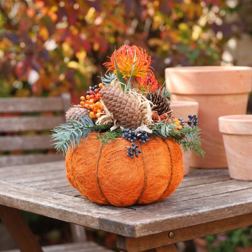 Produkt Doniczka do dyni pomarańczowo-żółto-zielona z sizalu Ø15cm wys.9cm
