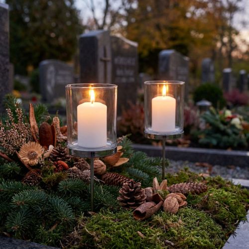 Świecznik do zaślepki metal/szkło Ø6,5cm W19cm 2 szt | Floristik24.pl