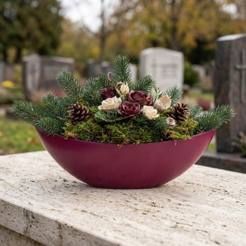 Roślinna łódka ozdobna miska Miska Jagoda 38,5cm×12,5cm×13cm | Floristik24.pl