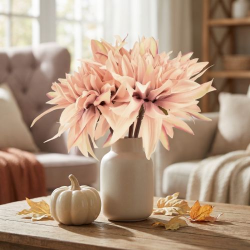 Produkt Dalia kwiaty sztuczne różowy kwiat Ø15cm dł.28cm 3 szt