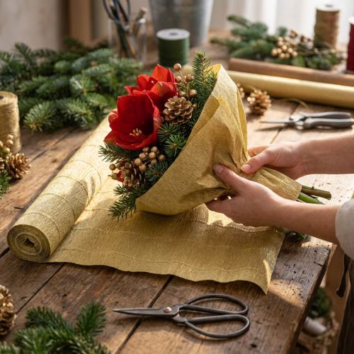 Papier krepowy Florist Gold 50x250cm | Floristik24.pl