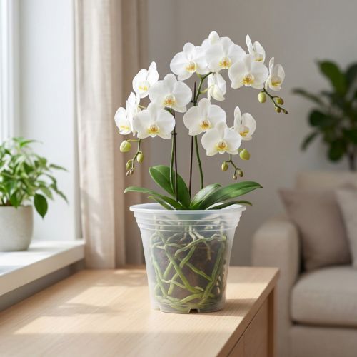 Doniczka plastikowa „Irys” przezroczysta Ø17cm 1 szt | Floristik24.pl