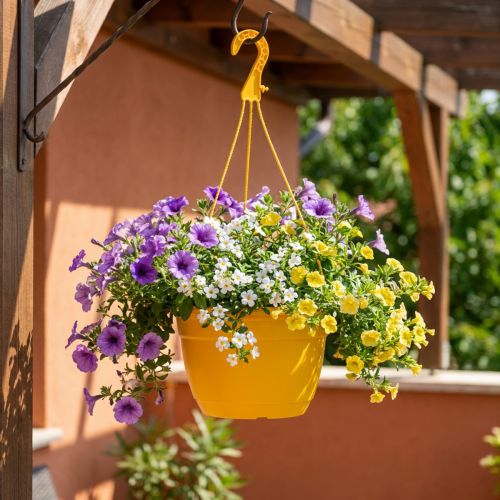 Kosz wiszący 25cm żółty | Floristik24.pl