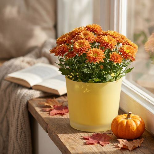 Szklana doniczka żółta doniczka szklana wanna Ø14,5 cm H12,5 cm | Floristik24.pl
