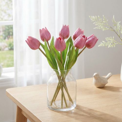 Dekoracja Kwiatowa Tulipany Sztuczne Kwiaty Fioletowe 20cm 6 Szt | Floristik24.pl