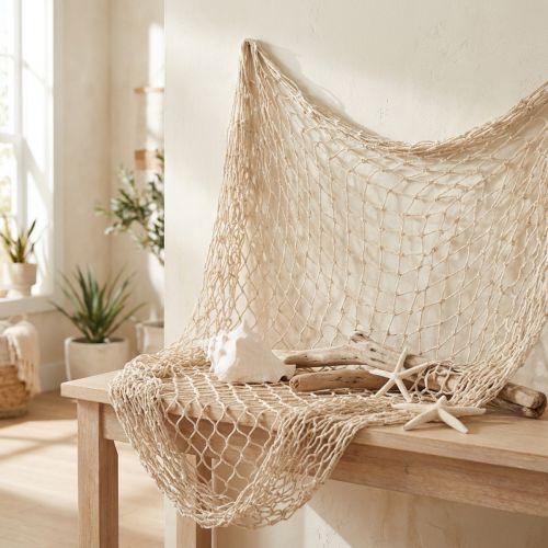 Siatka makramowa do rybek, dekoracja letnia, marynistyczna, 85–90x100cm | Floristik24.pl