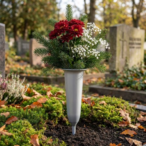 Produkt Wazon nagrobny srebrny 28,5 cm