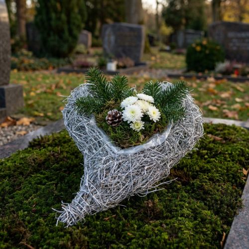 Serce winorośli myte białe 16 cm x 21 cm 1 szt. | Floristik24.pl