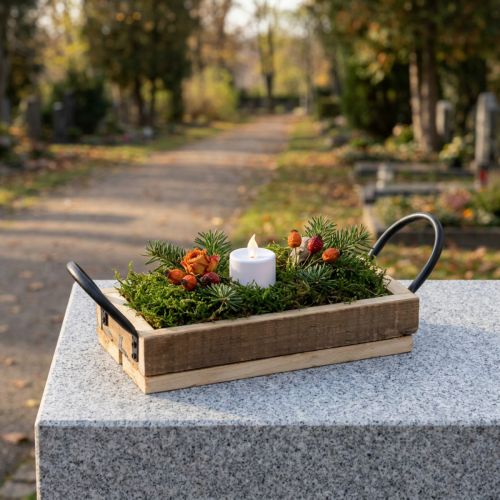 Taca drewniana z uchwytami Taca ozdobna naturalna czarna 25×12,5×5cm | Floristik24.pl