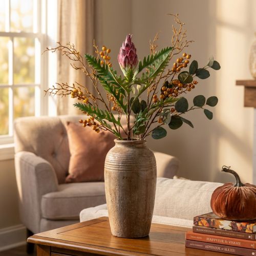 Produkt Artificial Artichoke Pink Artificial Plants Deco Autumn H68cm