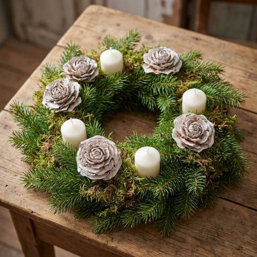 Produkt Szyszki cedrowe cięte jak róża róża cedrowa 4-6cm białe/naturalne 50 sztuk