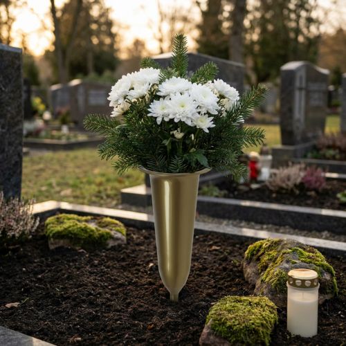Wazon nagrobny złoty 28,5 cm | Floristik24.pl