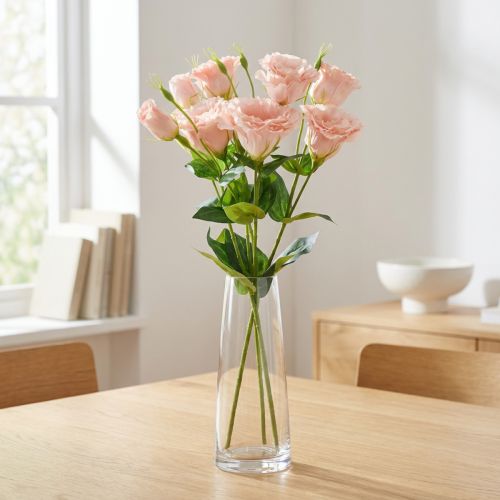 Kwiaty sztuczne Eustoma Lisianthus różowy 52cm 5 szt. | Floristik24.pl