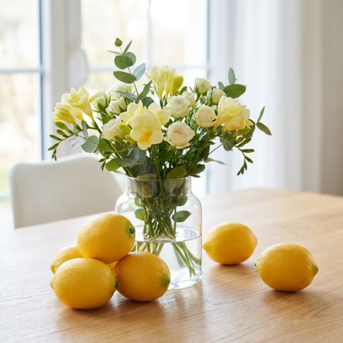 Sztuczne cytryny 8 cm, dekoracja, atrapa do dekoracji potraw, zestaw 6 sztuk | Floristik24.pl