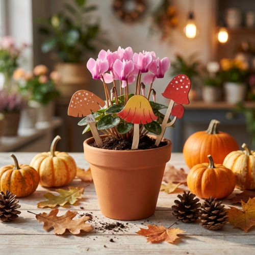 Muchomor czerwony ozdobne drewniane zatyczki kwiatowe drewniane 18cm 12 szt | Floristik24.pl