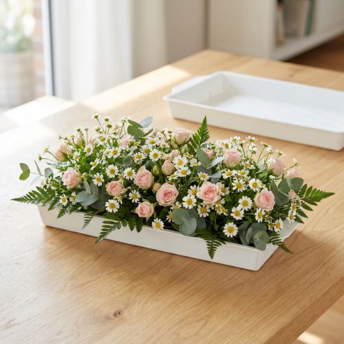Miska wtykowa OASIS® biała 23cm x 11,5cm x 2,5cm 5 szt. | Floristik24.pl