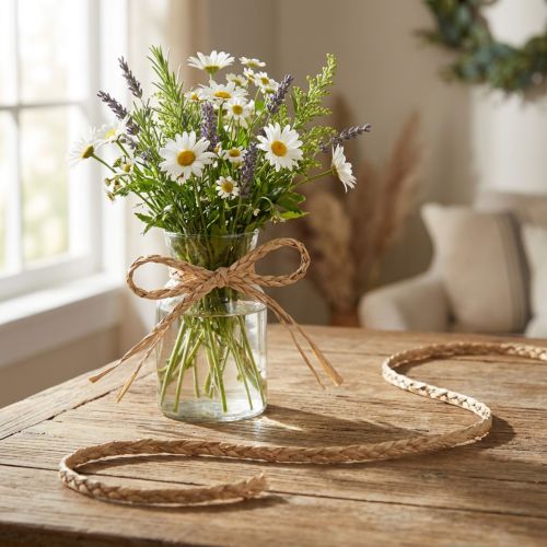 Produkt Wstążka słomkowa ozdobna pleciona wstążka jubilerska naturalna W2cm L4m