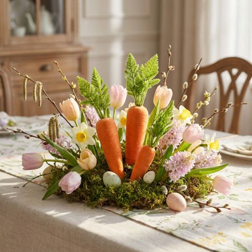 Produkt Marchew dekoracyjna Marchew flokowana wys. 27cm–37cm w zestawie 6 szt
