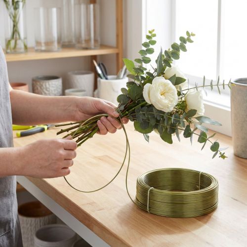 Drut aluminiowy Oliwkowy 2mm 500g - elastyczny i plastyczny do projektów DIY, rękodzieła i florystyki | Floristik24.pl