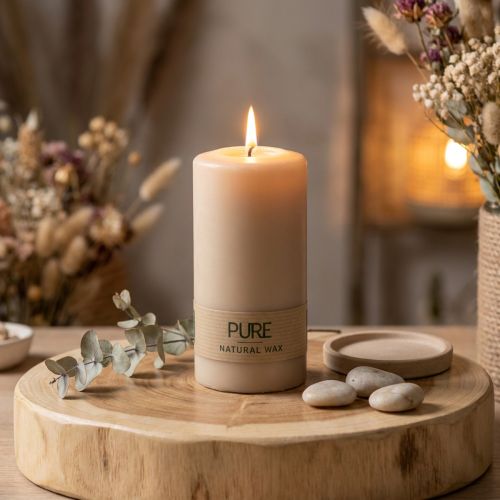 Produkt Świeca okrągła PURE Świece Beige Wenzel 130/70mm
