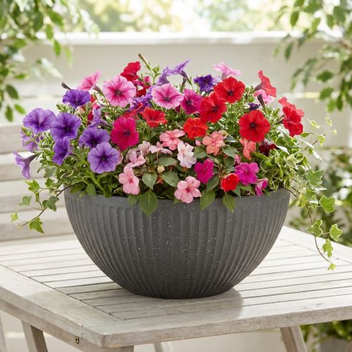 Doniczka plastikowa antracytowa Ø35cm wys.16,5cm | Floristik24.pl