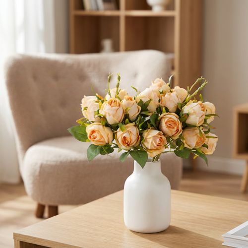 Bukiet sztucznych róż, realistyczna dekoracja do salonu, 31 cm, 3 sztuki | Floristik24.pl