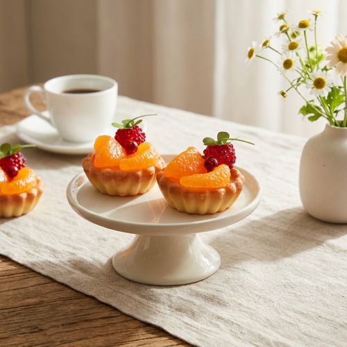 Dekoracyjne mini torty z owocami, 6 cm, sztuczne repliki tortów do witryn sklepowych i ekspozycji, zestaw 4 szt. | Floristik24.pl