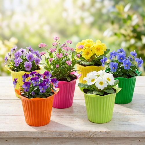 Plastikowe kwiaty doniczkowe Ø6,5cm 25 szt | Floristik24.pl