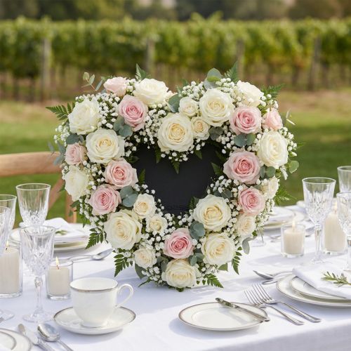Serce z pianki florystycznej czarne 33cm 2 szt. dekoracja ślubna | Floristik24.pl