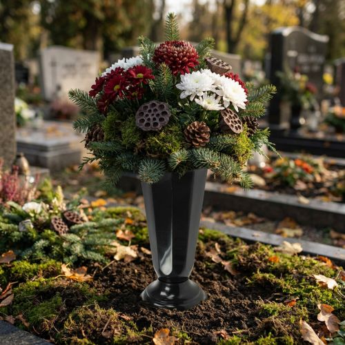 Wazon nastawczy Szwed czarny Ø23cm 1 szt | Floristik24.pl