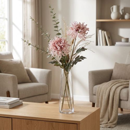 Sztuczne chryzantemy Różowy Fioletowy Ø13cm D72cm 2szt | Floristik24.pl