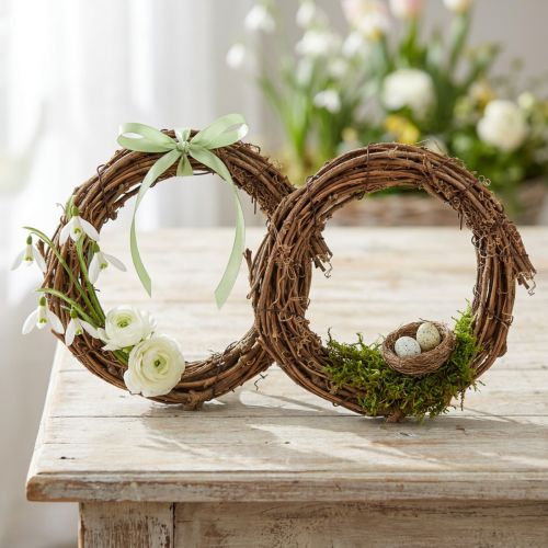 Pierścień dekoracyjny mini wianek z winorośli naturalny Ø15cm 6 sztuk dekoracja DIY | Floristik24.pl
