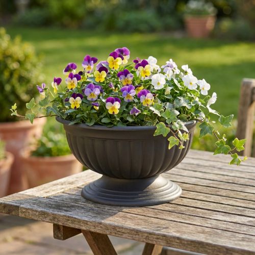 Miska z podstawą antracyt Ø30cm | Floristik24.pl