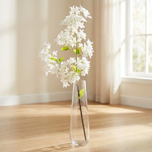 Sztuczna gałązka bzu białe kwiaty dł. 95 cm | Floristik24.pl
