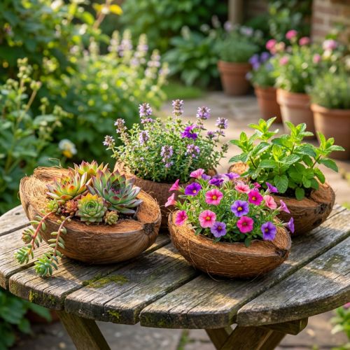 Doniczka kokosowa, naturalna, 20 cm, 5 sztuk | Floristik24.pl