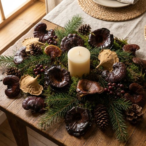 Kalix Mushroom Naturalny Lakierowany 100 szt. | Floristik24.pl