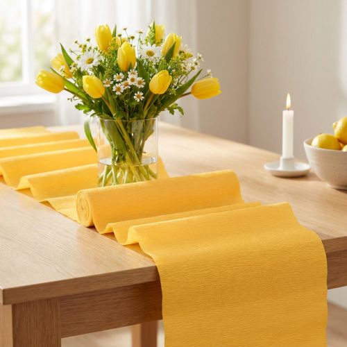 Papier florystyczny krepowy żółty 50x250cm | Floristik24.pl