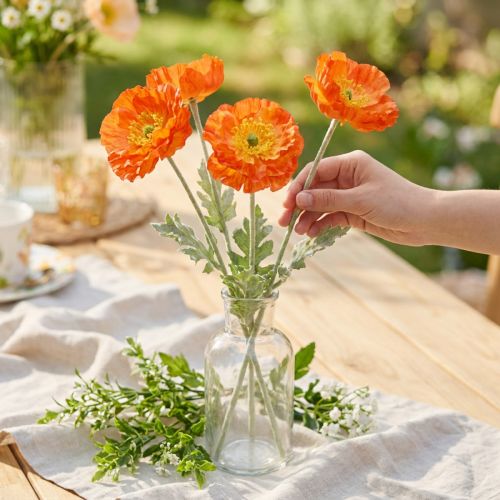 Sztuczne Maki Letnie Kwiaty Pomarańczowe Ø7cm D78cm 3szt | Floristik24.pl