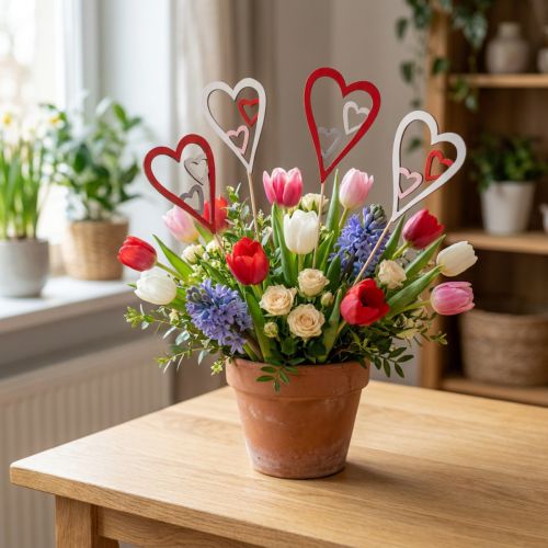 Produkt Wtyczka kwiatowa Wtyczka dekoracyjna na Dzień Matki serce 5cm 12 sztuk