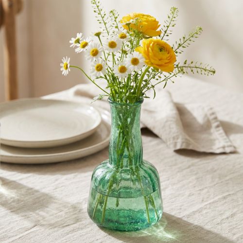 Mini szklany wazon Wazon na kwiaty zielony Ø8,5 cm W15 cm | Floristik24.pl