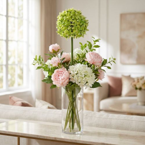 Ozdobny Allium, Kwiat Jedwabny, Sztuczna Kula Por Zielony Ø20cm L72cm | Floristik24.pl