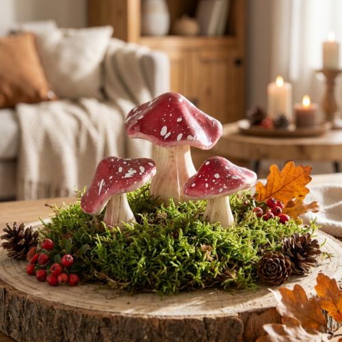 Produkt Grzyby ozdobne czerwone sztuczne muchomory na drucie 5,5/8cm 12 szt