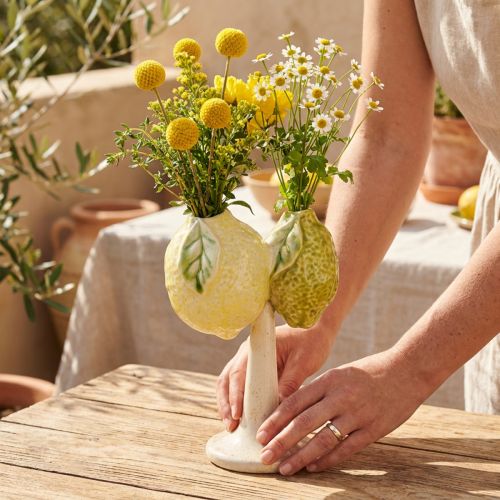 Ceramiczna dekoracja wazon cytrynowy dekoracja stołu śródziemnomorskiego wys. 22cm | Floristik24.pl